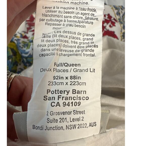 Pottery Barn Aurora Medallion Queen / Full Duvet Multicolored cotton 92 X 88" - Picture 10 of 16